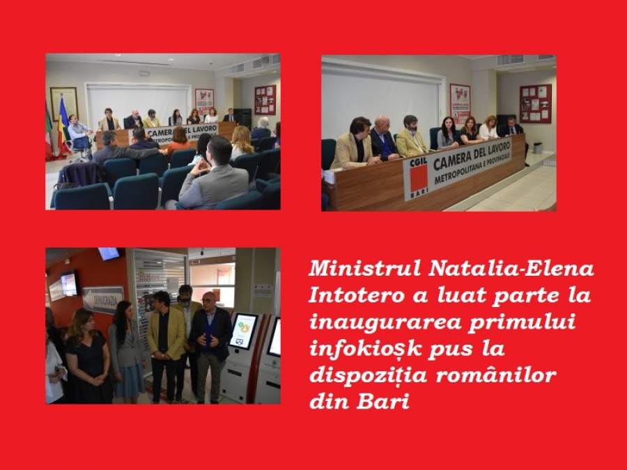 INAUGURAREA PRIMULUI INFOKIOȘK AL ROM&Acirc;NILOR DIN BARI
