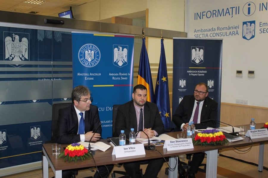 MINISTRUL DAN STOENESCU, &Icirc;N VIZITĂ LA ROM&Acirc;NII DIN SPANIA