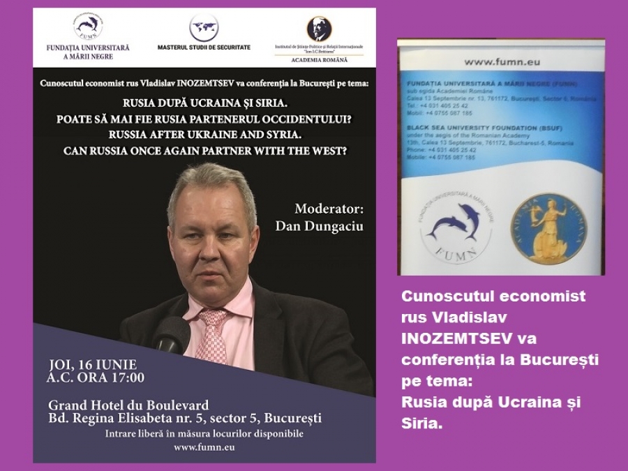 VLADISLAV INOZEMTSEV VA CONFERENȚIA LA BUCUREȘTI