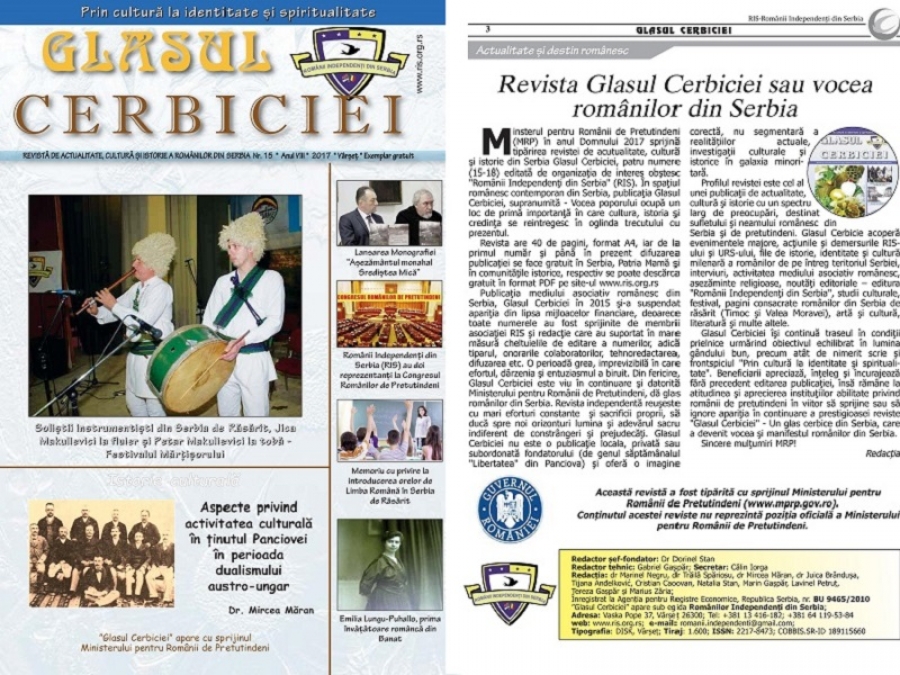 A APĂRUT NR. 15 AL PUBLICAȚIEI &bdquo;GLASUL CERBICIEI&rdquo;